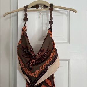 Anthropologie Brown and Orange Tank Top